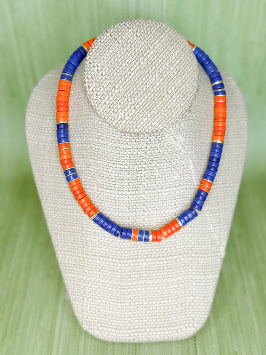 Hues Colorblock Necklace Orange/Blue
