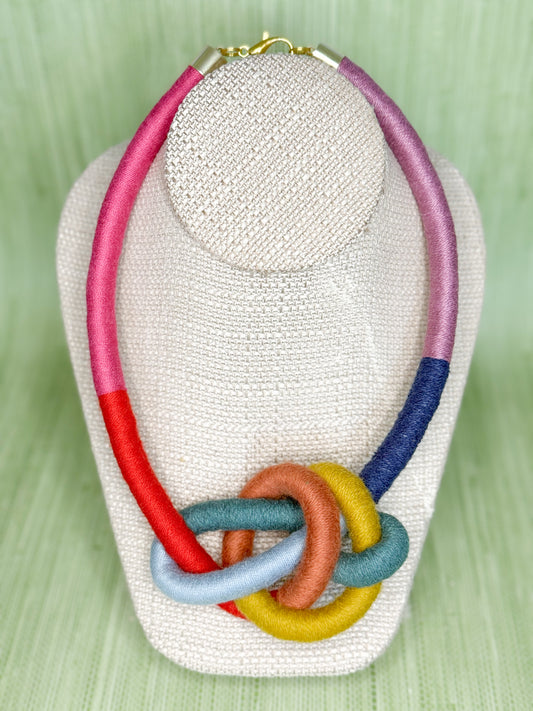 Knotty Necklace Pink Multi