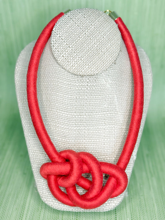 Knotty Necklace Red