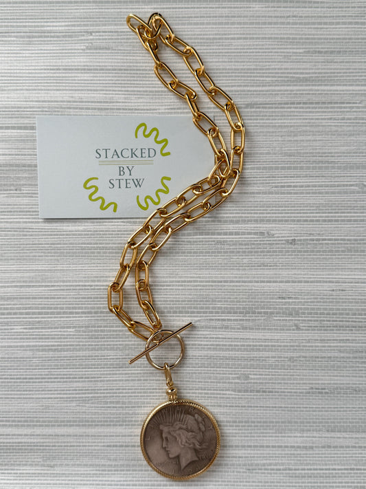Catherine Patriotic Coin Necklace