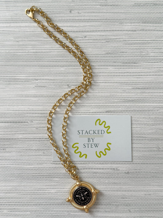 Gentry Bee Coin Necklace