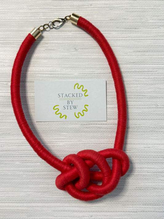 Knotty Necklace Red