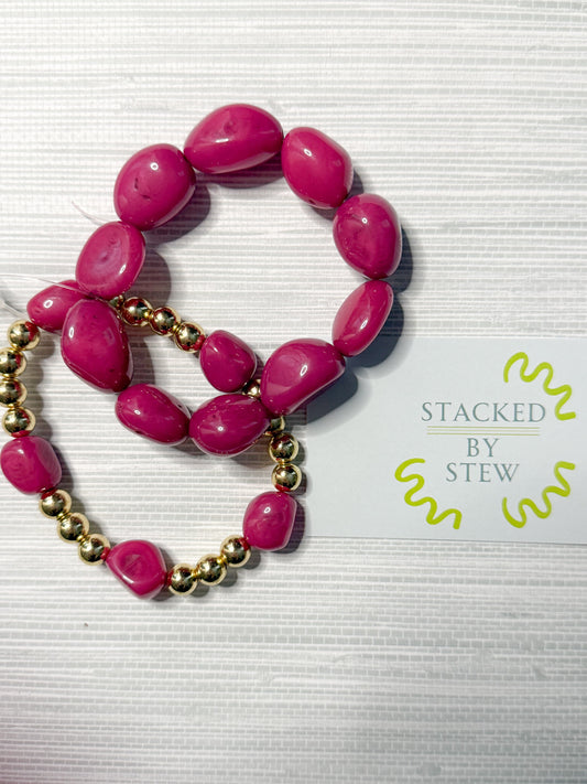 Palmer Bracelet Set Fuschia
