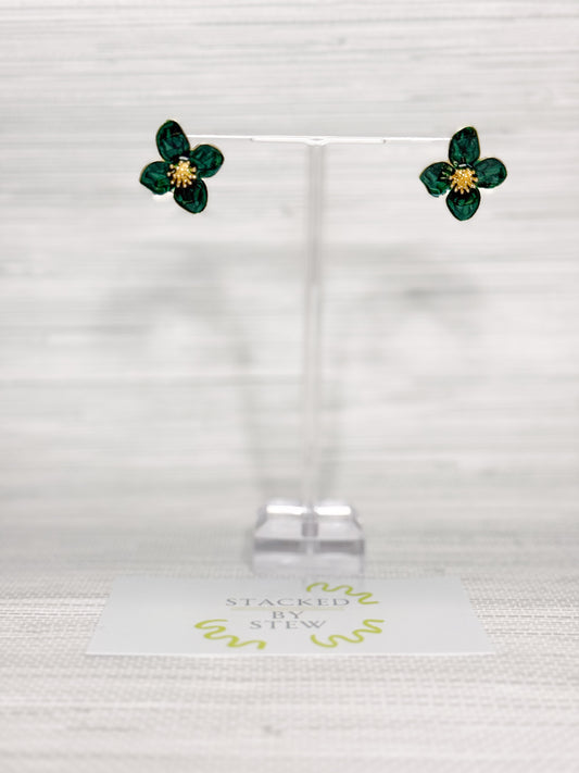 Caitlin Earrings Green