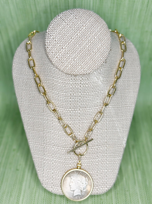 Catherine Patriotic Coin Necklace