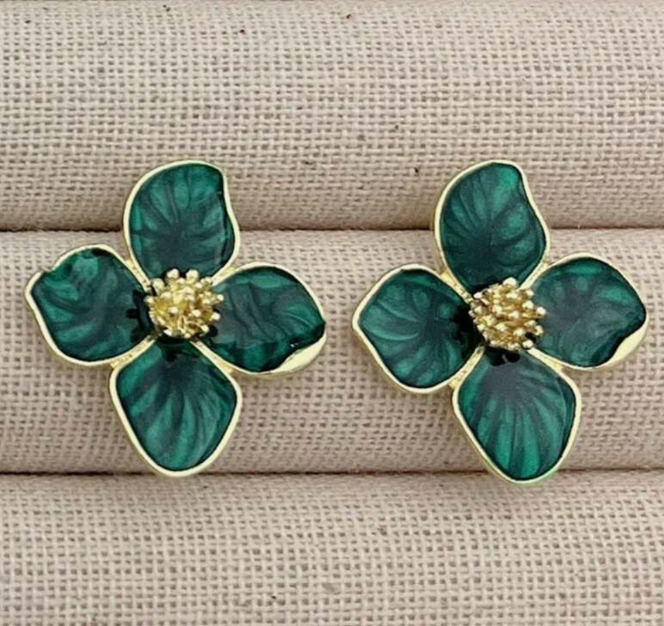 Caitlin Earrings Green