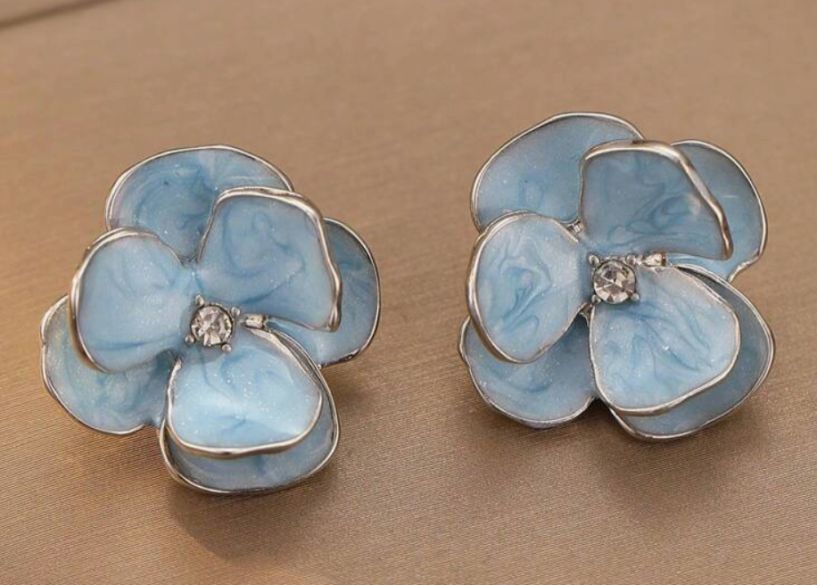 Kali Hand Painted Flower Earrings